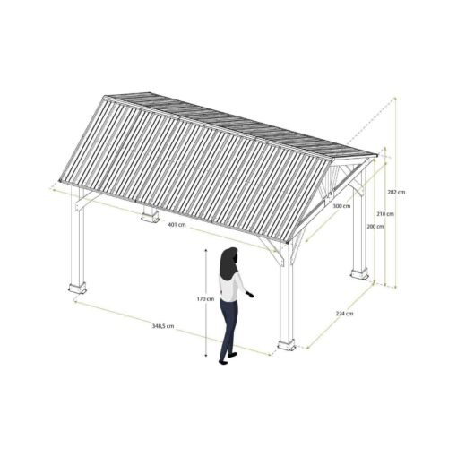 Cenador de madera 300x401x282 cm (12 m2) Fénix - Imagen 8