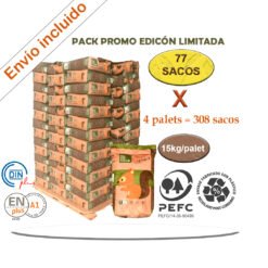 Palets de pellets Natur Pellet de 15 kg de 77 sacos  Enplus A1 DINplus pack de 4 palets