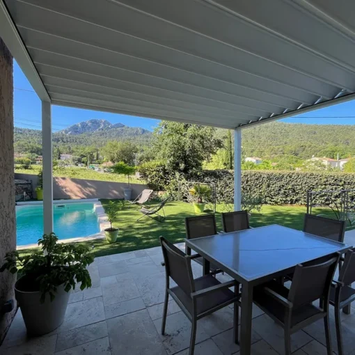 Pérgola retráctil SIROCO 4,50x4,109 m Motorizado con mando a distancia (Gris antracita RAL 7016) - Imagen 5