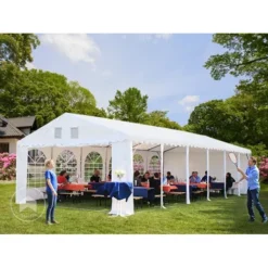 Alternative view of Carpa para fiestas XXL, 6x16 m altura lateral 2,6m, PVC 800, con base reforzada, blanco