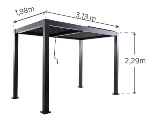 Pérgola de aluminio NATERIAL Clima Bio gris de 313x198 cm - Imagen 4