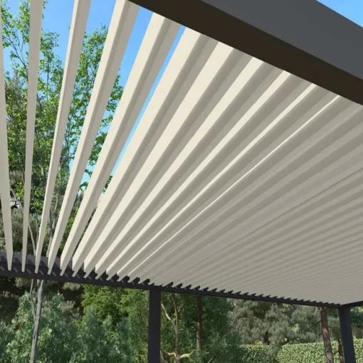 Pérgola bioclimática autoportante Ombrea VS 4x8M Antracita/Blanco - Imagen 4