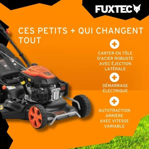 FUXTEC RM5396EsPRO cortacésped de gasolina autopropulsado cortacésped eléctrico autopropulsado 53 cm de anchura de corte 196 cc - Imagen 6