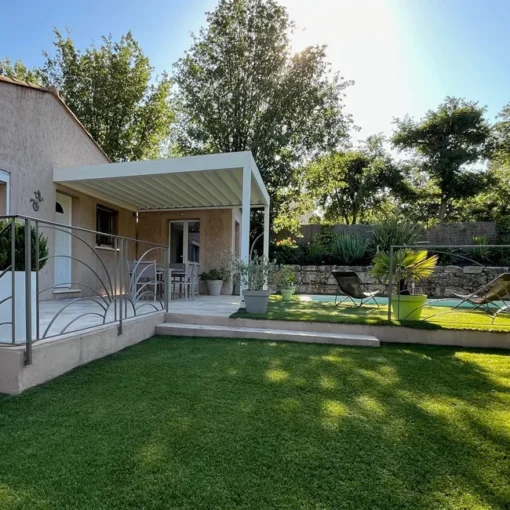 Pérgola retráctil SIROCO 4,50x4,109 m Motorizado con mando a distancia (Gris antracita RAL 7016) - Imagen 4