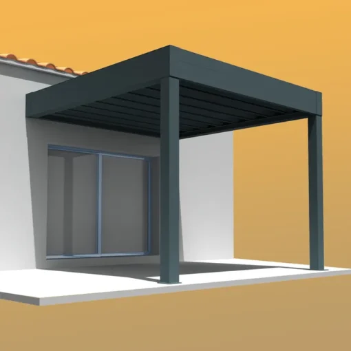 Pérgola retráctil SIROCO 4,50x4,109 m Motorizado con mando a distancia (Gris antracita RAL 7016) - Imagen 2