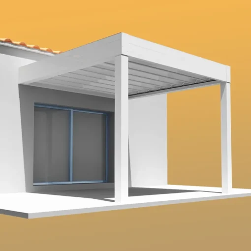 Pérgola retráctil SIROCO 4,50x4,109 m Motorizado con mando a distancia (Blanco RAL 9010) - Imagen 6