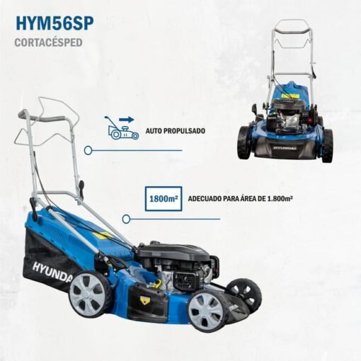 Cortacésped gasolina HYUNDAI Hym56-1Sp 196 cc 55 cm ancho de corte autopropulsado - Imagen 8