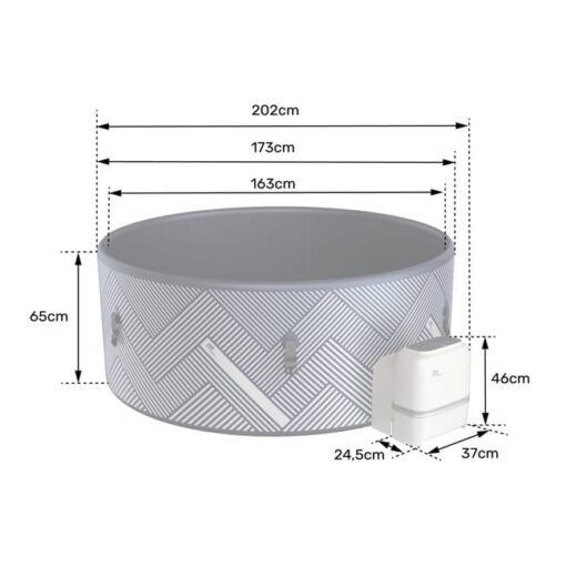 Spa de exterior hinchable NAVAL de 176x65x176 cm 6 pers - Imagen 18
