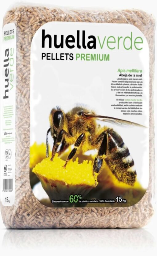 Palets de pellets Huella Verde de 15 kg de 77 sacos  Enplus A1 DINplus pack de 14 palets - Imagen 6