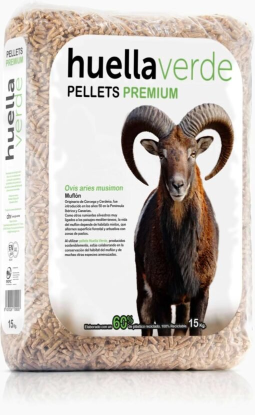 Palets de pellets Huella Verde de 15 kg de 77 sacos  Enplus A1 DINplus pack de 14 palets - Imagen 5