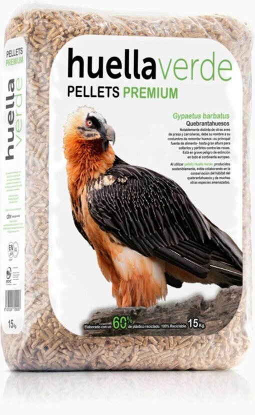 Palets de pellets Huella Verde de 15 kg de 77 sacos  Enplus A1 DINplus pack de 14 palets - Imagen 3