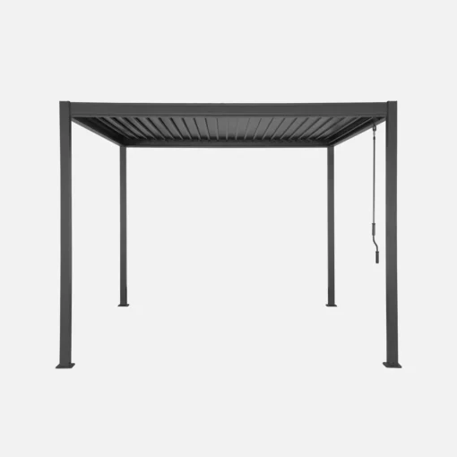 Pérgola bioclimática 3x3m de aluminio y acero con lamas orientables - Imagen 4
