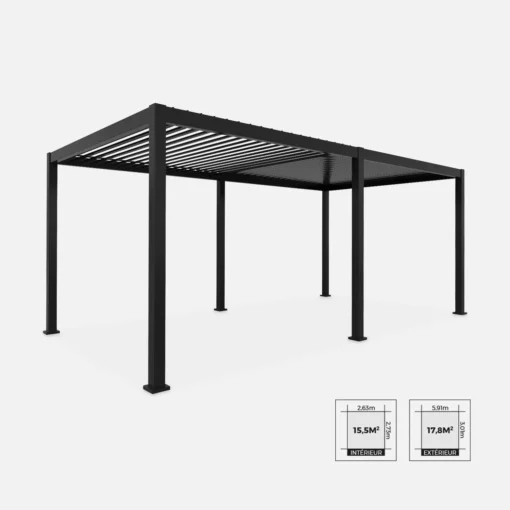 Pérgola bioclimática 3x6m de aluminio - Imagen 8