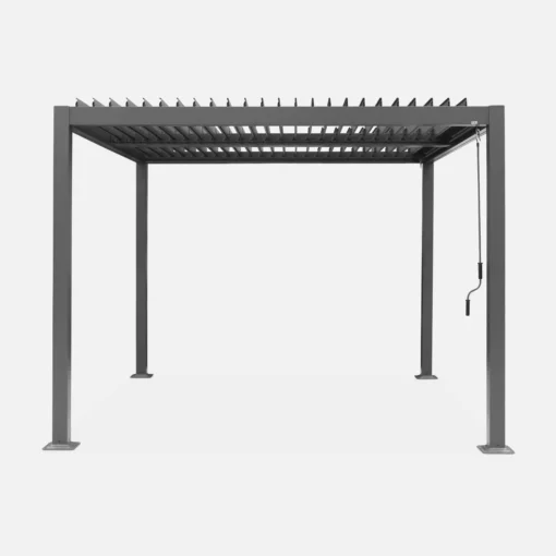 Pérgola bioclimática 3x3m de lamas de aluminio y acero - Imagen 5