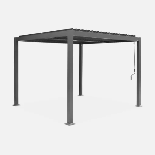 Pérgola bioclimática 3x3m de lamas de aluminio y acero - Imagen 6