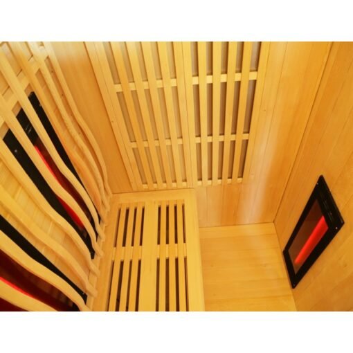 Sauna de infrarrojos con calentadores de carbono y espectro completo Vertical Black 2450W 3 asientos - SNÖ - Imagen 11