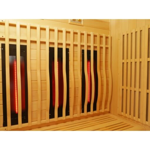 Sauna de infrarrojos con calentadores de carbono y espectro completo Vertical Black 2450W 3 asientos - SNÖ - Imagen 12