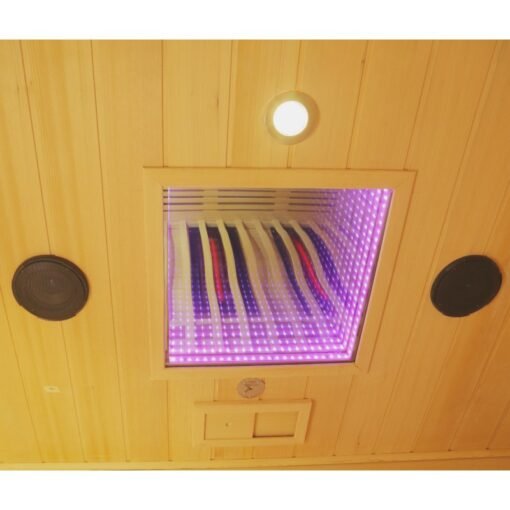 Sauna de infrarrojos con calentadores de carbono y espectro completo Vertical Black 2450W 3 asientos - SNÖ - Imagen 6