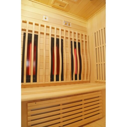 Sauna de infrarrojos con calentadores de carbono y espectro completo Vertical Black 2450W 3 asientos - SNÖ - Imagen 8