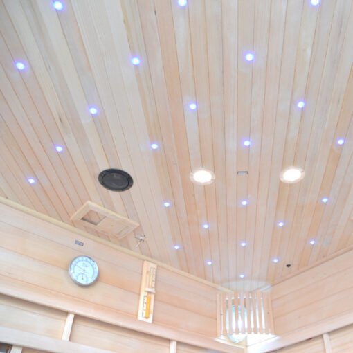 Sauna Híbrida 5 plazas LUXE infrarrojos 3500W + estufa SAWO 9000W - SNÖ - Imagen 13