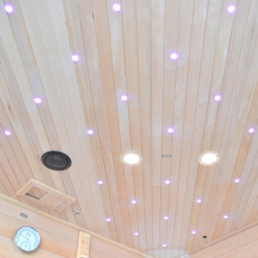 Sauna Híbrida 5 plazas LUXE infrarrojos 3500W + estufa SAWO 9000W - SNÖ - Imagen 15