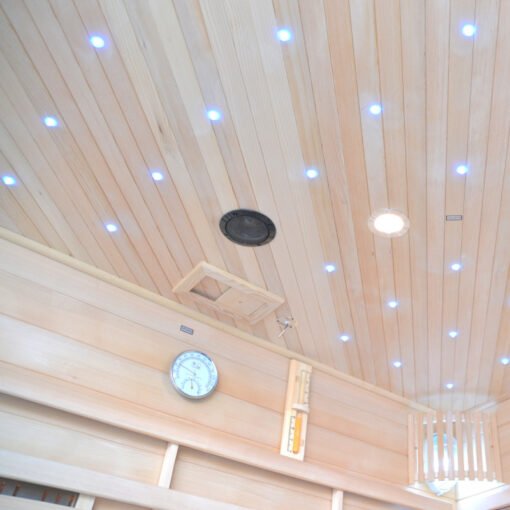 Sauna Híbrida 5 plazas LUXE infrarrojos 3500W + estufa SAWO 9000W - SNÖ - Imagen 16