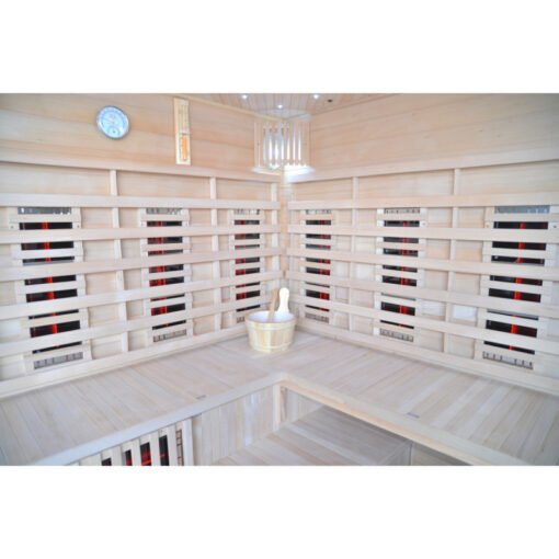 Sauna Híbrida 5 plazas LUXE infrarrojos 3500W + estufa SAWO 9000W - SNÖ - Imagen 18