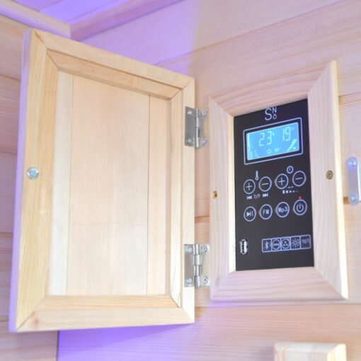 Sauna Híbrida 5 plazas LUXE infrarrojos 3500W + estufa SAWO 9000W - SNÖ - Imagen 20