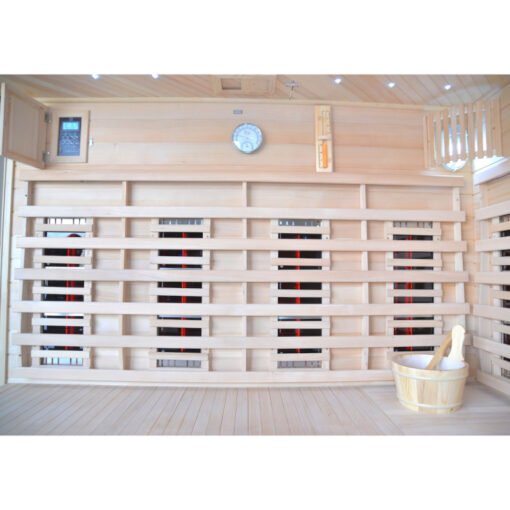 Sauna Híbrida 5 plazas LUXE infrarrojos 3500W + estufa SAWO 9000W - SNÖ - Imagen 21